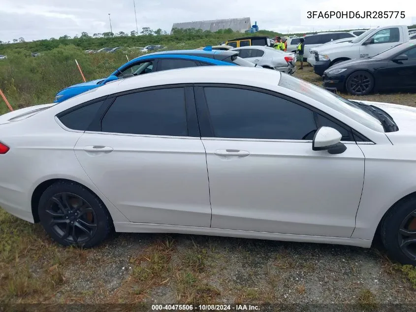 2018 Ford Fusion Se VIN: 3FA6P0HD6JR285775 Lot: 40475506