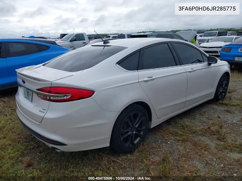 3FA6P0HD6JR285775 2018 Ford Fusion Se