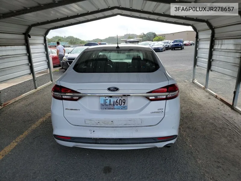 2018 Ford Fusion Hybrid Se VIN: 3FA6P0LUXJR278657 Lot: 40527973