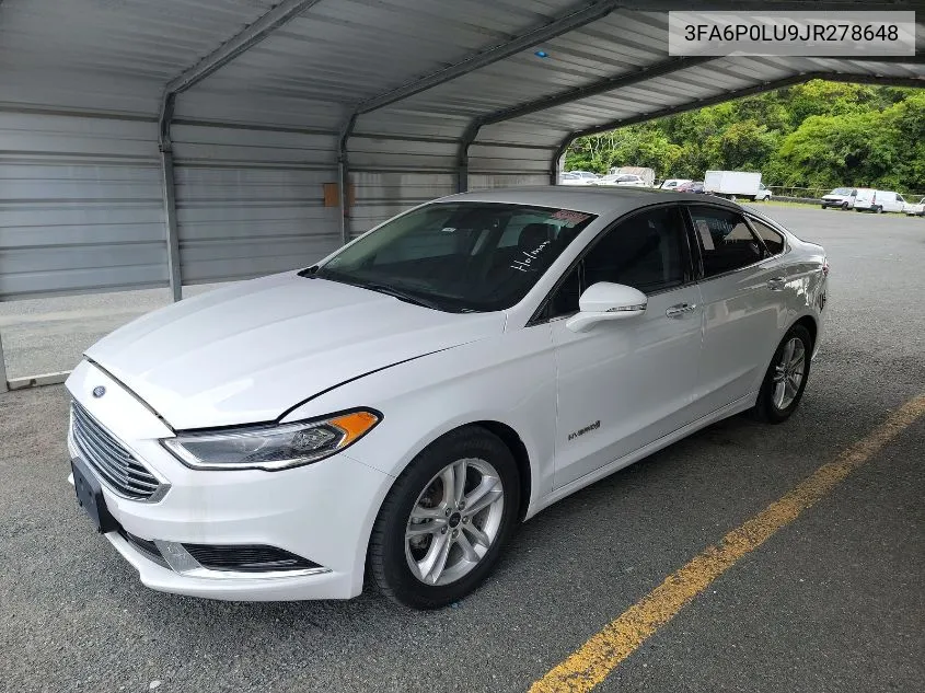 2018 Ford Fusion Hybrid Se VIN: 3FA6P0LU9JR278648 Lot: 40527980