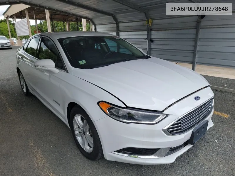 2018 Ford Fusion Hybrid Se VIN: 3FA6P0LU9JR278648 Lot: 40527980