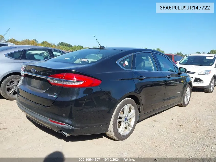 2018 Ford Fusion Hybrid Se VIN: 3FA6P0LU9JR147722 Lot: 40544507