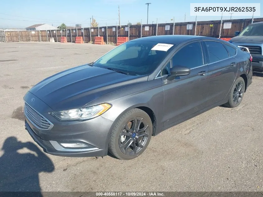 2018 Ford Fusion Se VIN: 3FA6P0T9XJR262535 Lot: 40558117