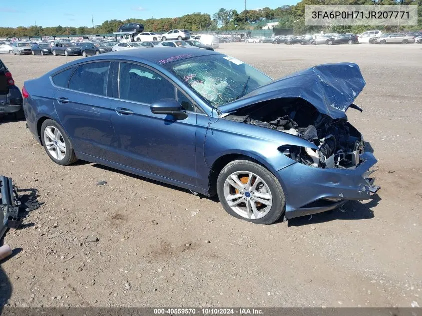 2018 Ford Fusion Se VIN: 3FA6P0H71JR207771 Lot: 40559570