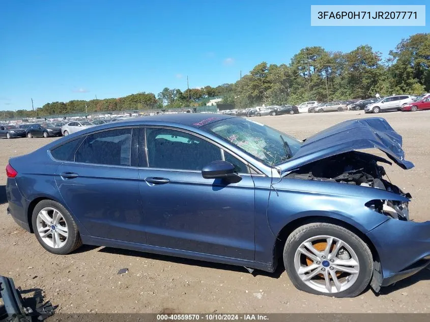 2018 Ford Fusion Se VIN: 3FA6P0H71JR207771 Lot: 40559570