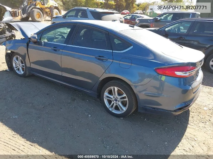 2018 Ford Fusion Se VIN: 3FA6P0H71JR207771 Lot: 40559570