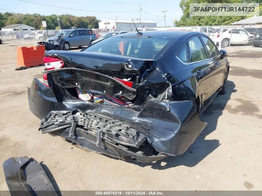 2018 Ford Fusion Se VIN: 3FA6P0H71JR144722 Lot: 40570319