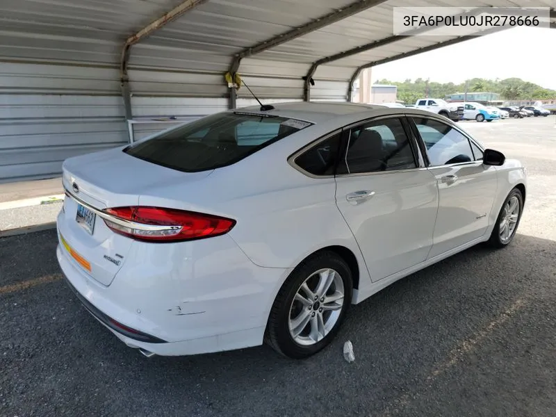 2018 Ford Fusion Hybrid Se VIN: 3FA6P0LU0JR278666 Lot: 40589102