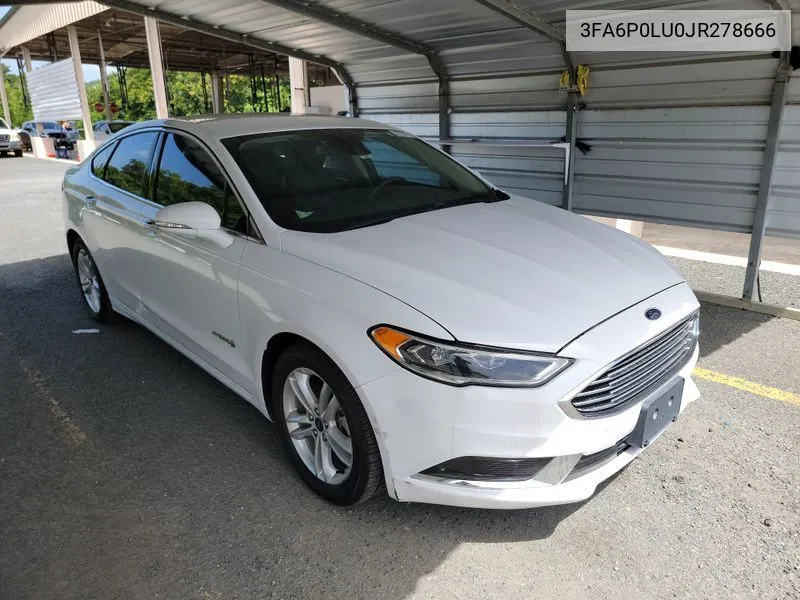 2018 Ford Fusion Hybrid Se VIN: 3FA6P0LU0JR278666 Lot: 40589102