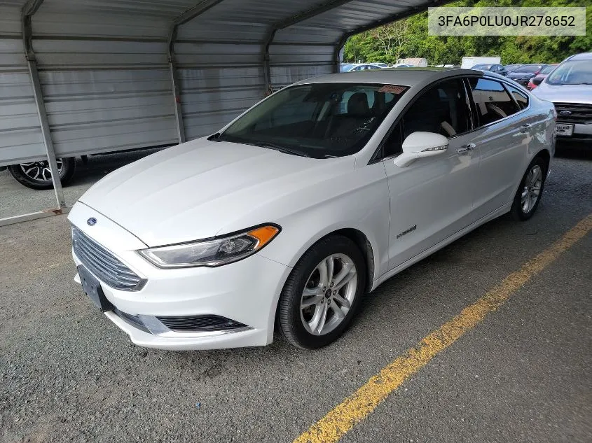 2018 Ford Fusion Hybrid Se VIN: 3FA6P0LU0JR278652 Lot: 40589108