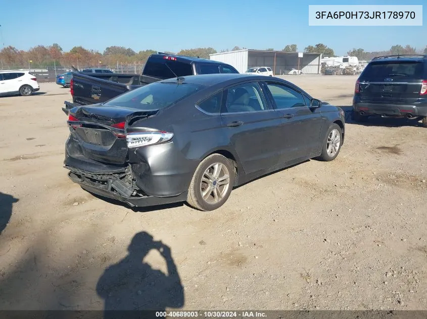 2018 Ford Fusion Se VIN: 3FA6P0H73JR178970 Lot: 40689003