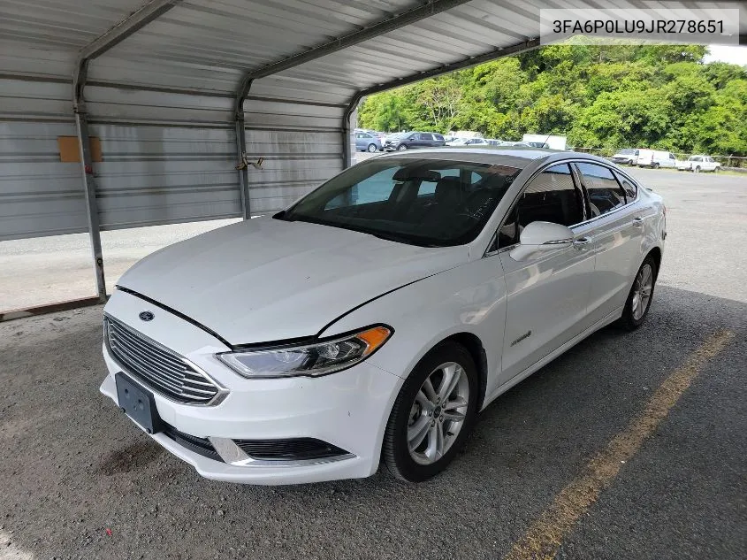 2018 Ford Fusion Hybrid Se VIN: 3FA6P0LU9JR278651 Lot: 40719584