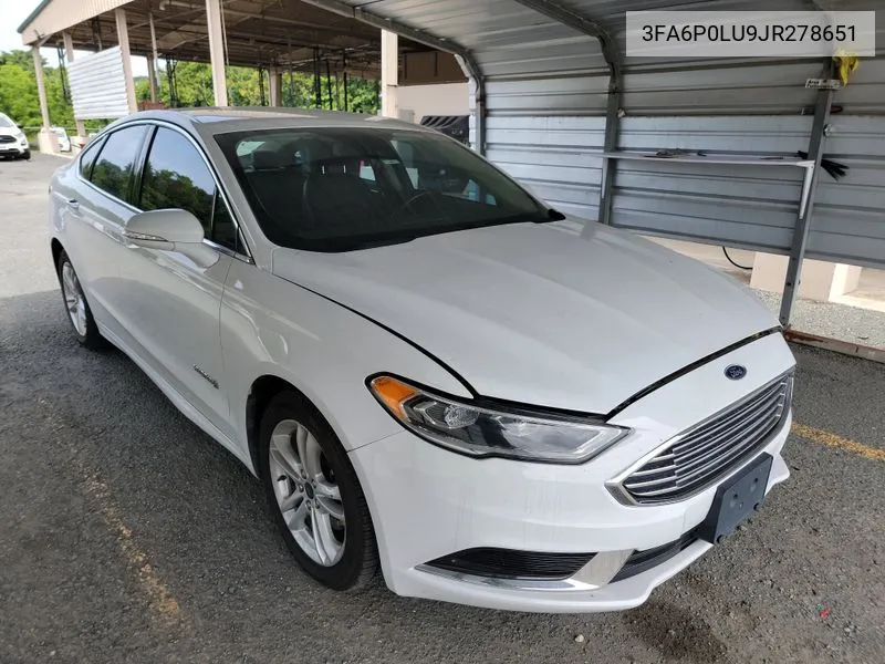 2018 Ford Fusion Hybrid Se VIN: 3FA6P0LU9JR278651 Lot: 40719584