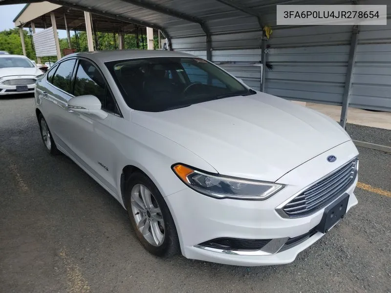 2018 Ford Fusion Hybrid Se VIN: 3FA6P0LU4JR278654 Lot: 40719585