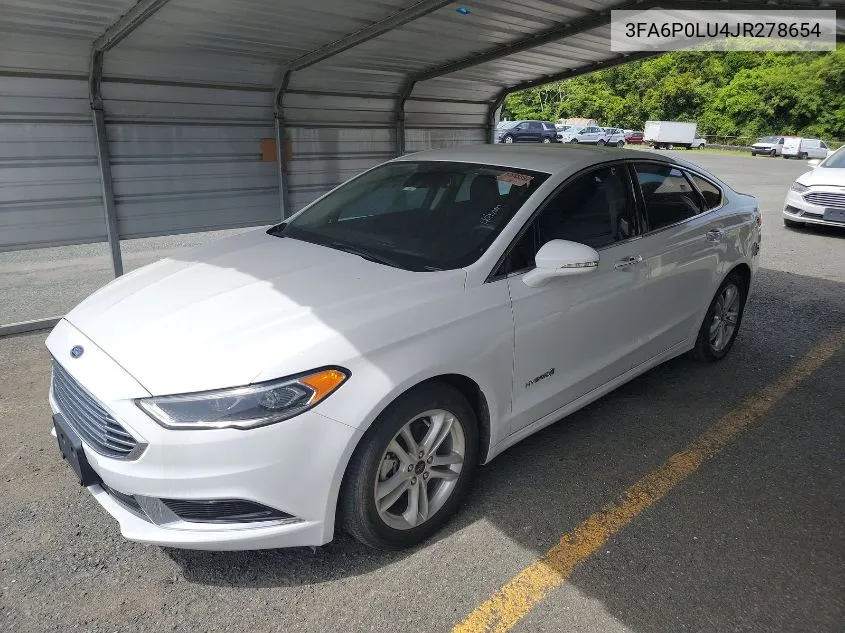 2018 Ford Fusion Hybrid Se VIN: 3FA6P0LU4JR278654 Lot: 40719585