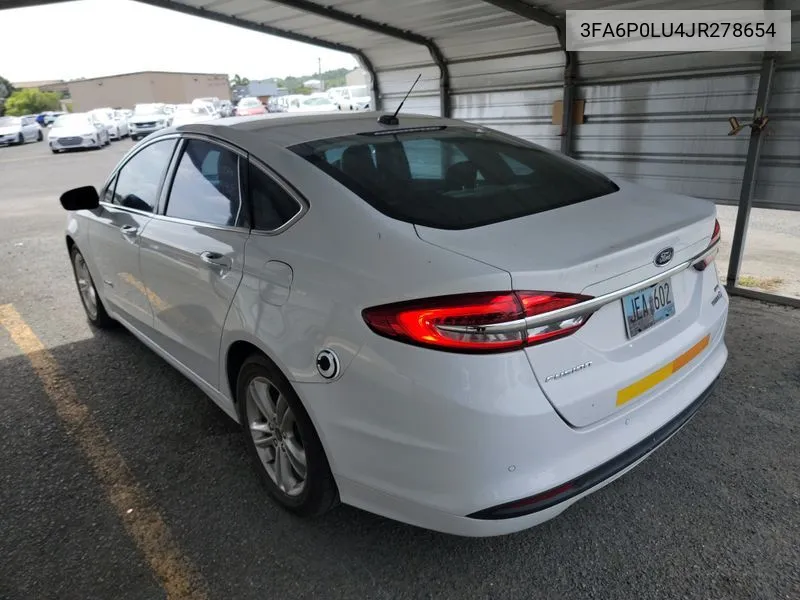 2018 Ford Fusion Hybrid Se VIN: 3FA6P0LU4JR278654 Lot: 40719585