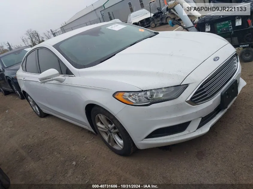 2018 Ford Fusion Se VIN: 3FA6P0HD9JR221133 Lot: 40731686