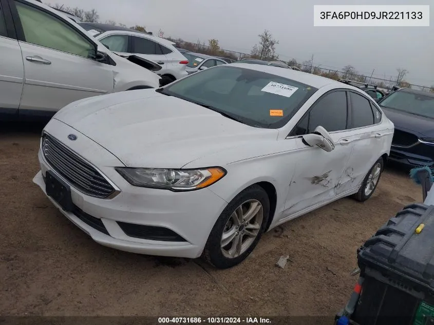 2018 Ford Fusion Se VIN: 3FA6P0HD9JR221133 Lot: 40731686