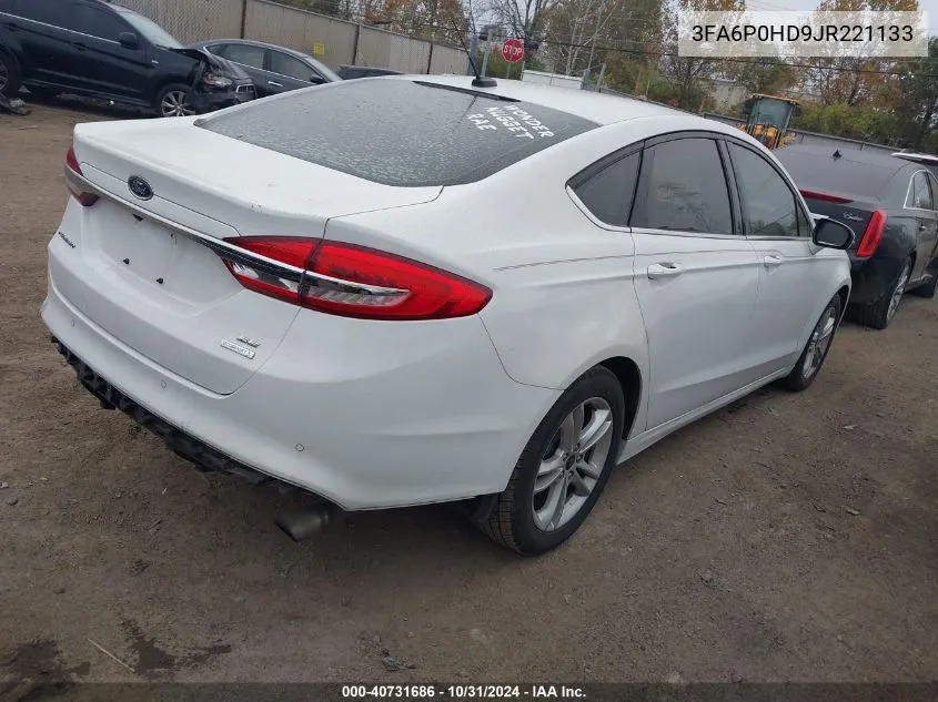 2018 Ford Fusion Se VIN: 3FA6P0HD9JR221133 Lot: 40731686