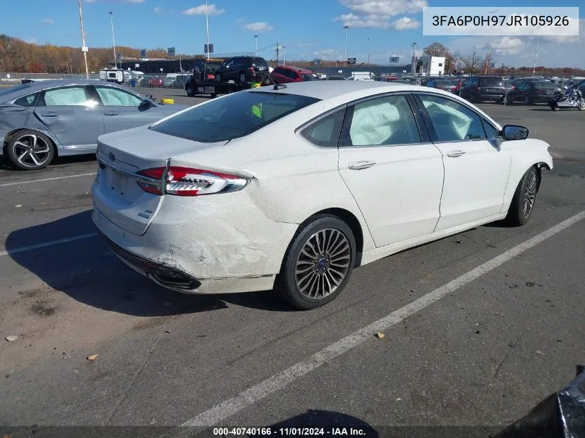 2018 Ford Fusion Se VIN: 3FA6P0H97JR105926 Lot: 40740166