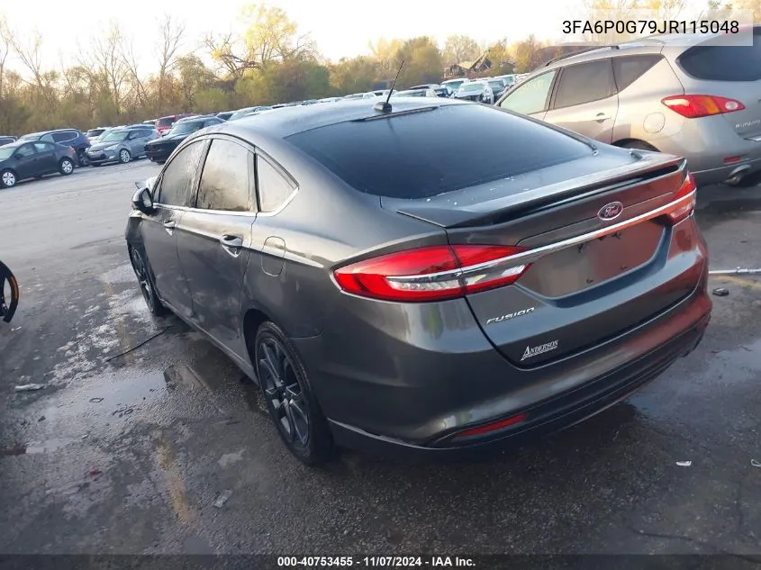 2018 Ford Fusion S VIN: 3FA6P0G79JR115048 Lot: 40753455