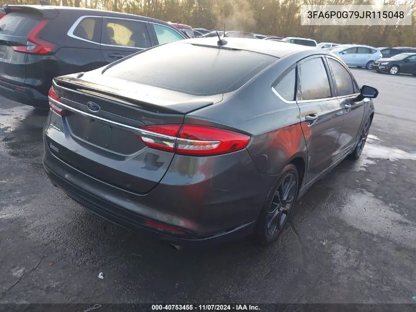 2018 Ford Fusion S VIN: 3FA6P0G79JR115048 Lot: 40753455