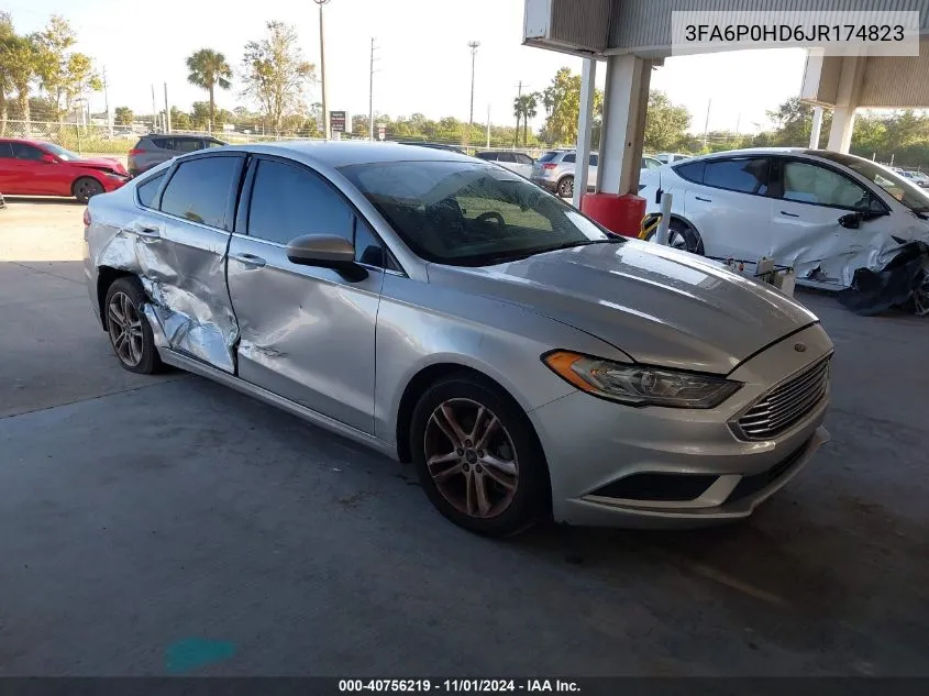 2018 Ford Fusion Se VIN: 3FA6P0HD6JR174823 Lot: 40756219