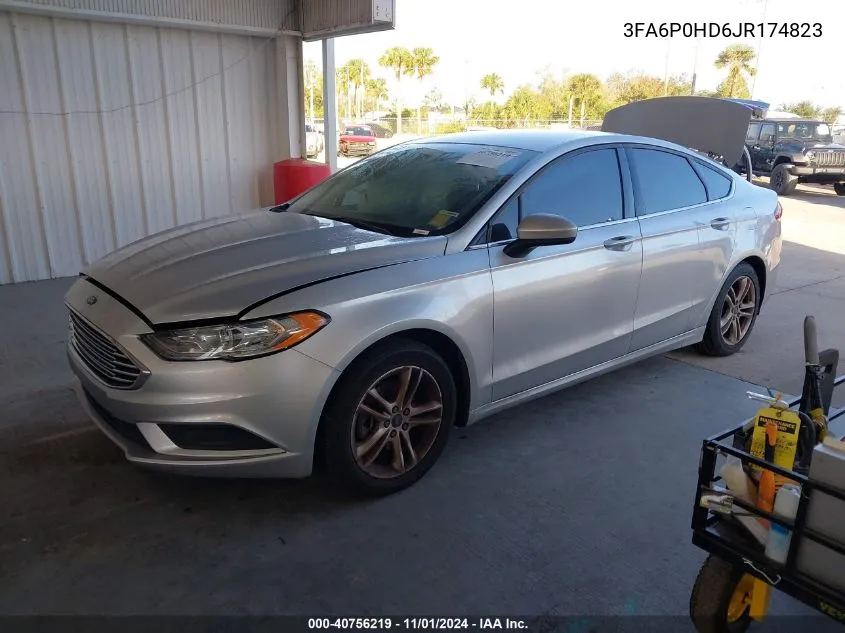 2018 Ford Fusion Se VIN: 3FA6P0HD6JR174823 Lot: 40756219