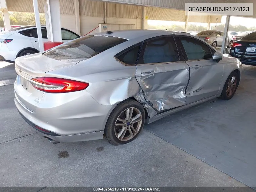 2018 Ford Fusion Se VIN: 3FA6P0HD6JR174823 Lot: 40756219