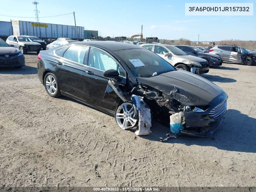 2018 Ford Fusion Se VIN: 3FA6P0HD1JR157332 Lot: 40793033