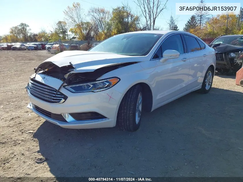 2018 Ford Fusion Se VIN: 3FA6P0HD6JR153907 Lot: 40794314