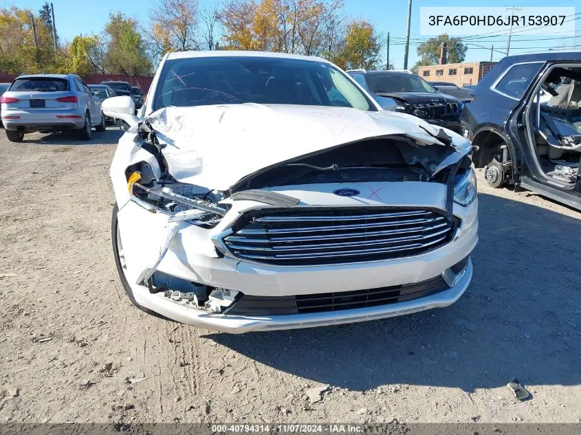 2018 Ford Fusion Se VIN: 3FA6P0HD6JR153907 Lot: 40794314