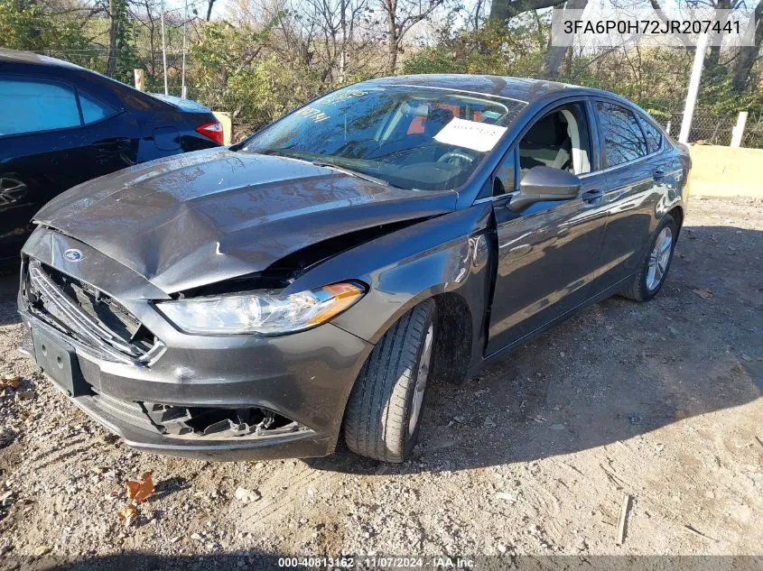 2018 Ford Fusion Se VIN: 3FA6P0H72JR207441 Lot: 40813162