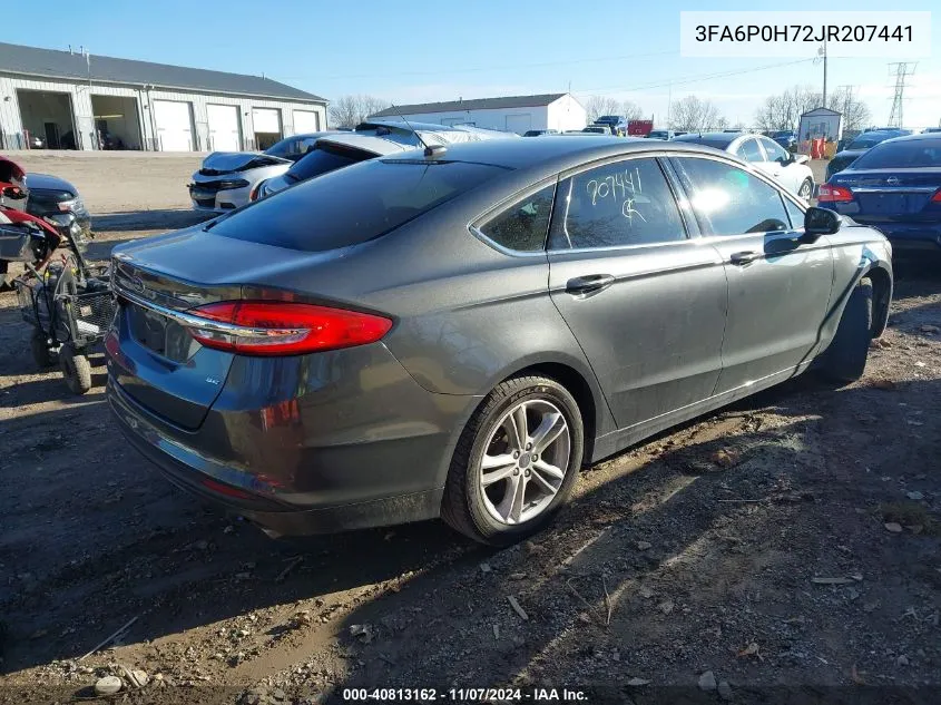 2018 Ford Fusion Se VIN: 3FA6P0H72JR207441 Lot: 40813162