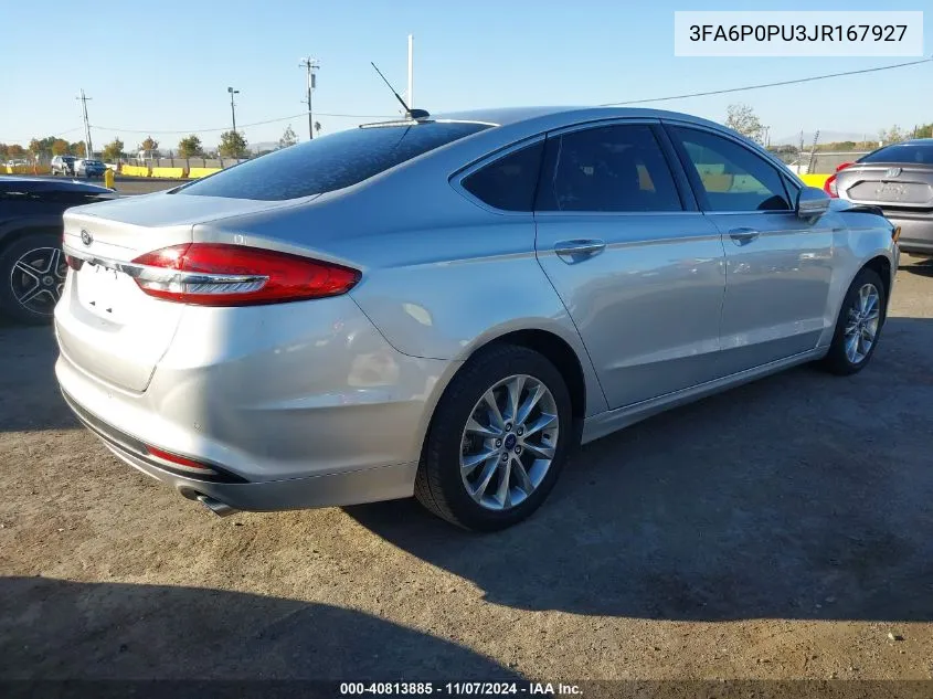 2018 Ford Fusion Energi Se Luxury VIN: 3FA6P0PU3JR167927 Lot: 40813885