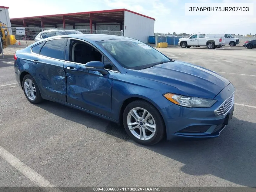 2018 Ford Fusion Se VIN: 3FA6P0H75JR207403 Lot: 40836660