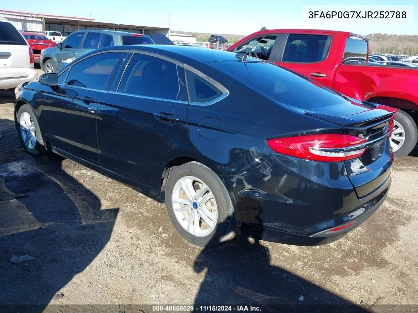 2018 Ford Fusion S VIN: 3FA6P0G7XJR252788 Lot: 40858029