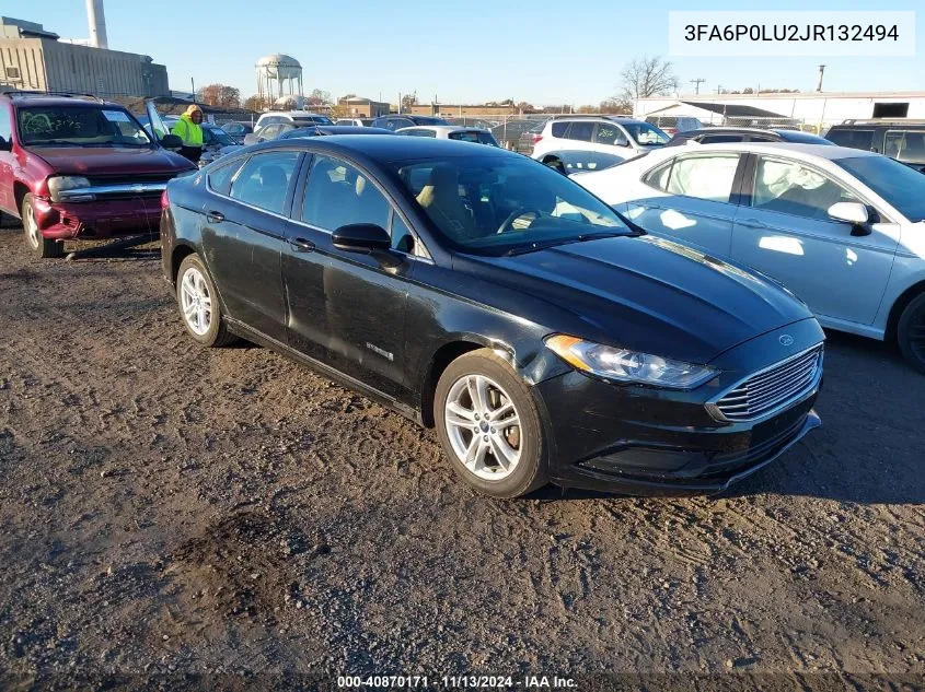 2018 Ford Fusion Hybrid Se VIN: 3FA6P0LU2JR132494 Lot: 40870171