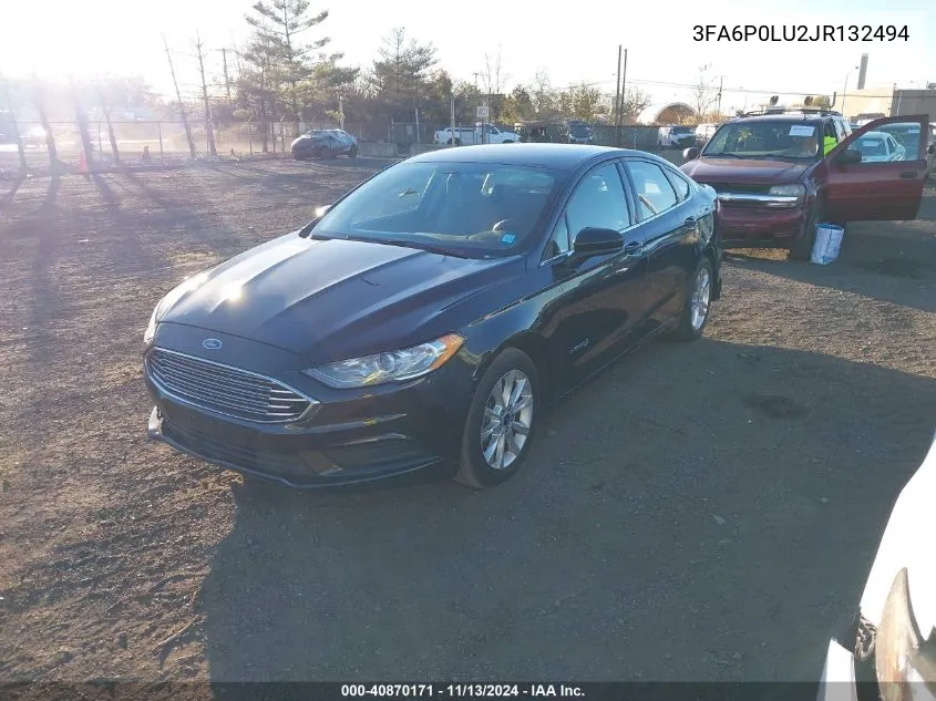 2018 Ford Fusion Hybrid Se VIN: 3FA6P0LU2JR132494 Lot: 40870171