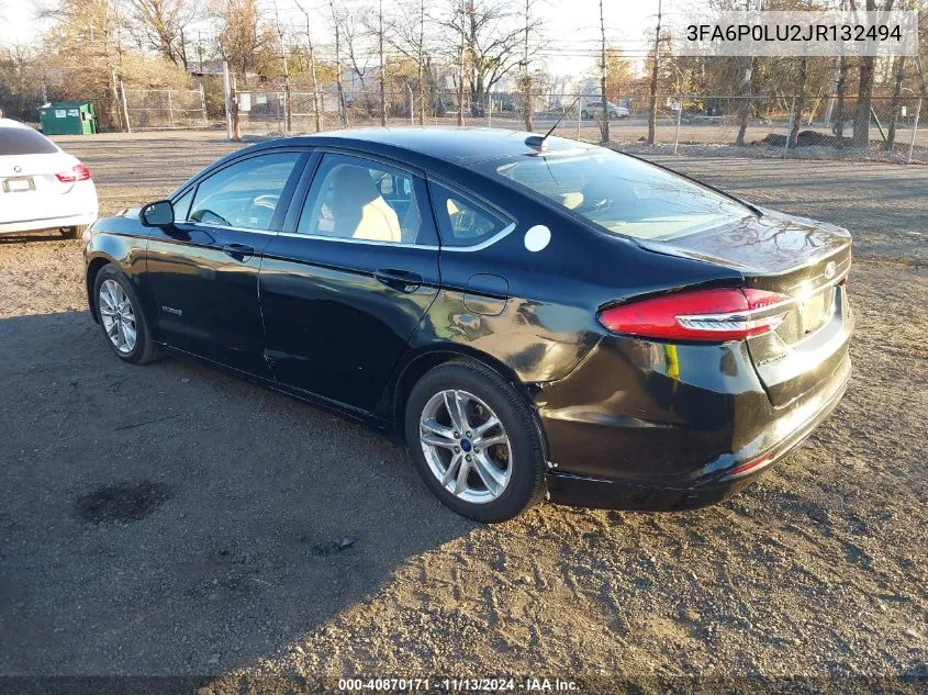 2018 Ford Fusion Hybrid Se VIN: 3FA6P0LU2JR132494 Lot: 40870171