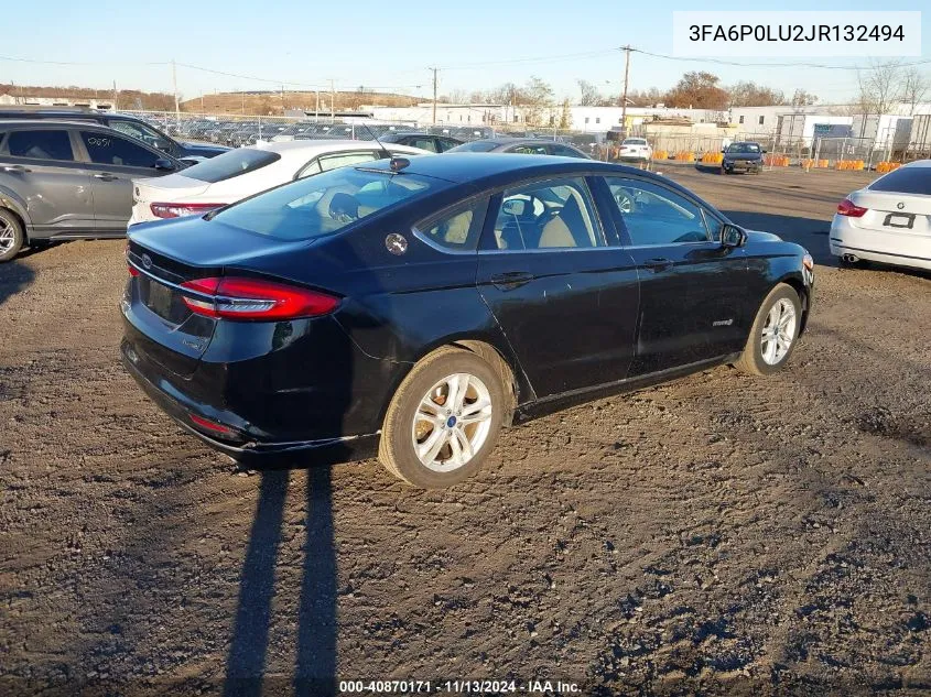 2018 Ford Fusion Hybrid Se VIN: 3FA6P0LU2JR132494 Lot: 40870171