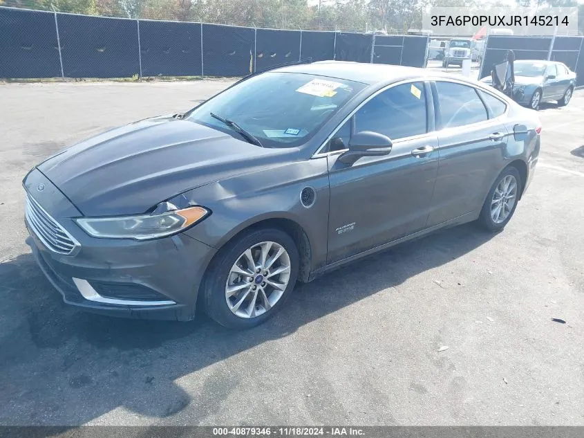 2018 Ford Fusion Se Phev VIN: 3FA6P0PUXJR145214 Lot: 40879346