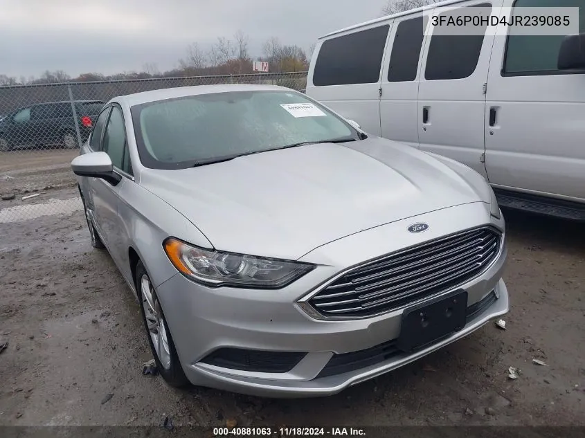 2018 Ford Fusion Se VIN: 3FA6P0HD4JR239085 Lot: 40881063