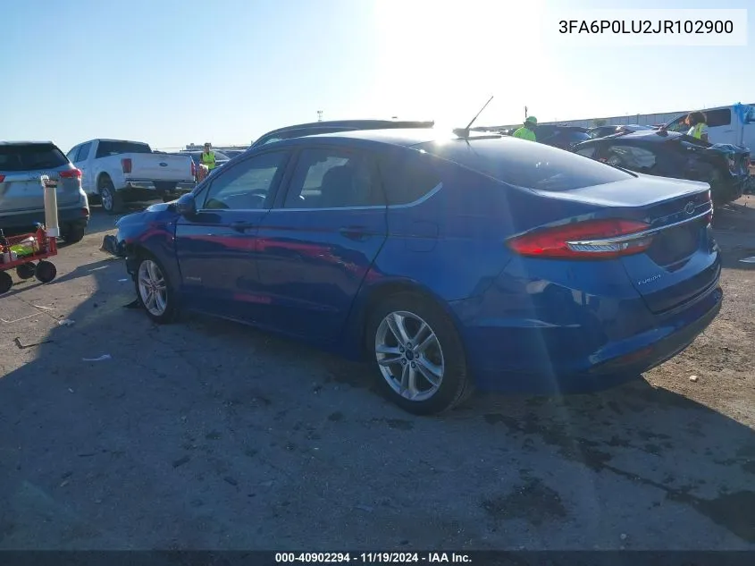 2018 Ford Fusion Hybrid Se VIN: 3FA6P0LU2JR102900 Lot: 40902294