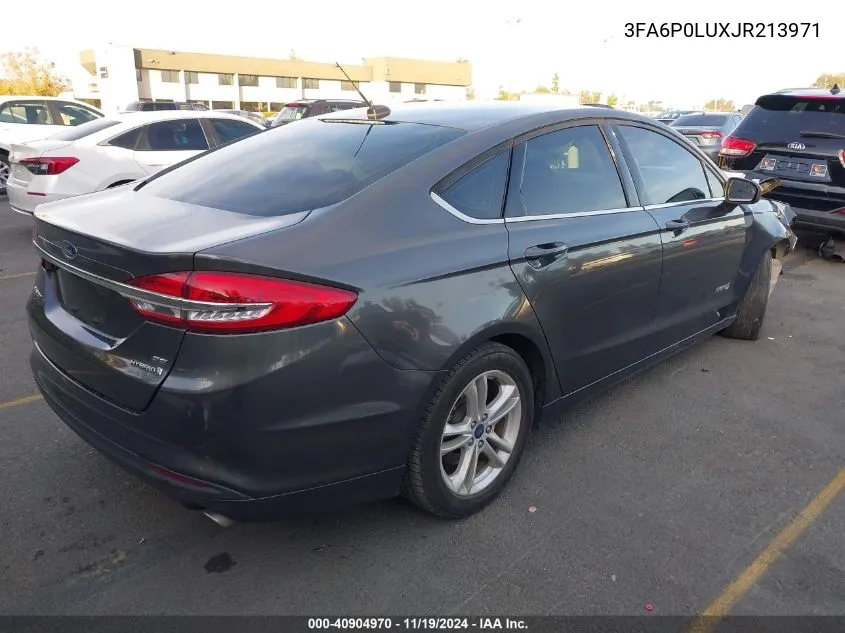 2018 Ford Fusion Hybrid Se VIN: 3FA6P0LUXJR213971 Lot: 40904970