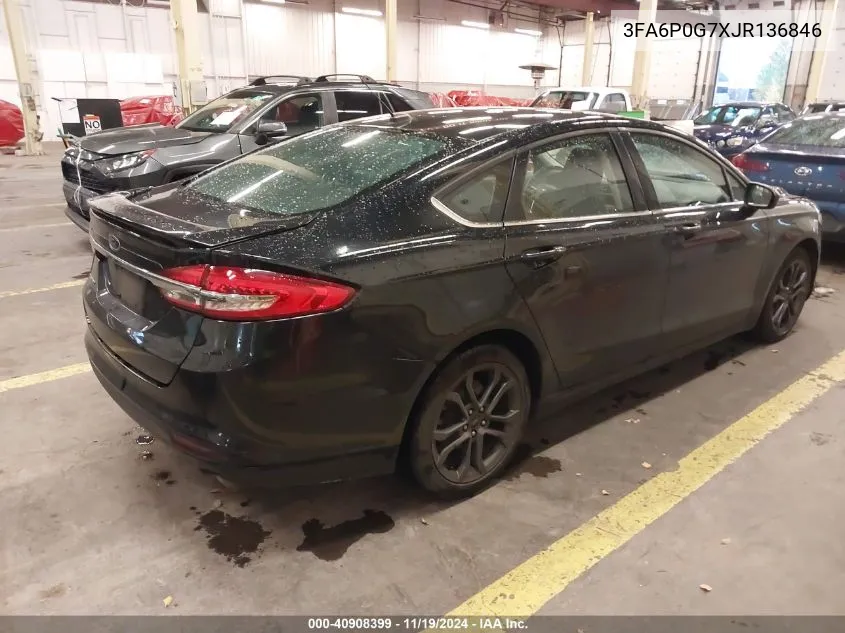 2018 Ford Fusion S VIN: 3FA6P0G7XJR136846 Lot: 40908399