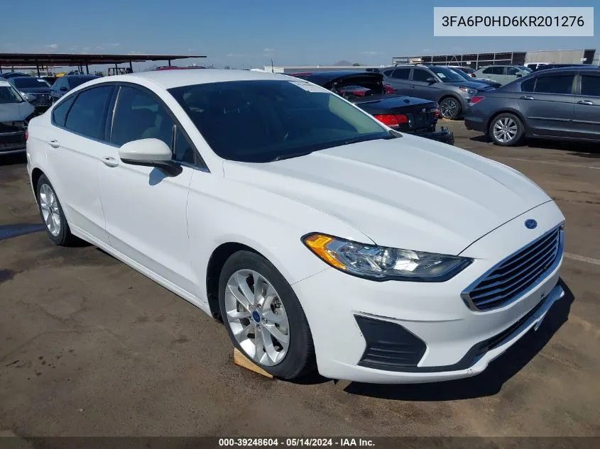 2019 Ford Fusion Se VIN: 3FA6P0HD6KR201276 Lot: 39248604