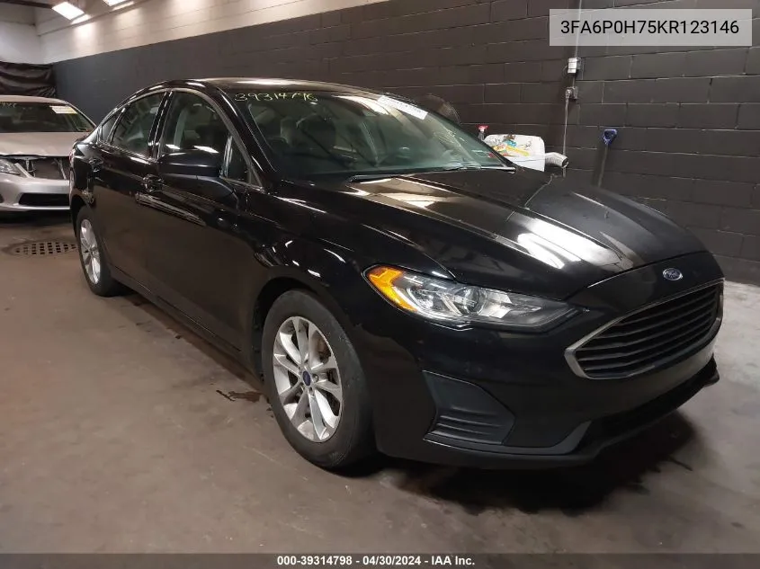 2019 Ford Fusion Se VIN: 3FA6P0H75KR123146 Lot: 39314798