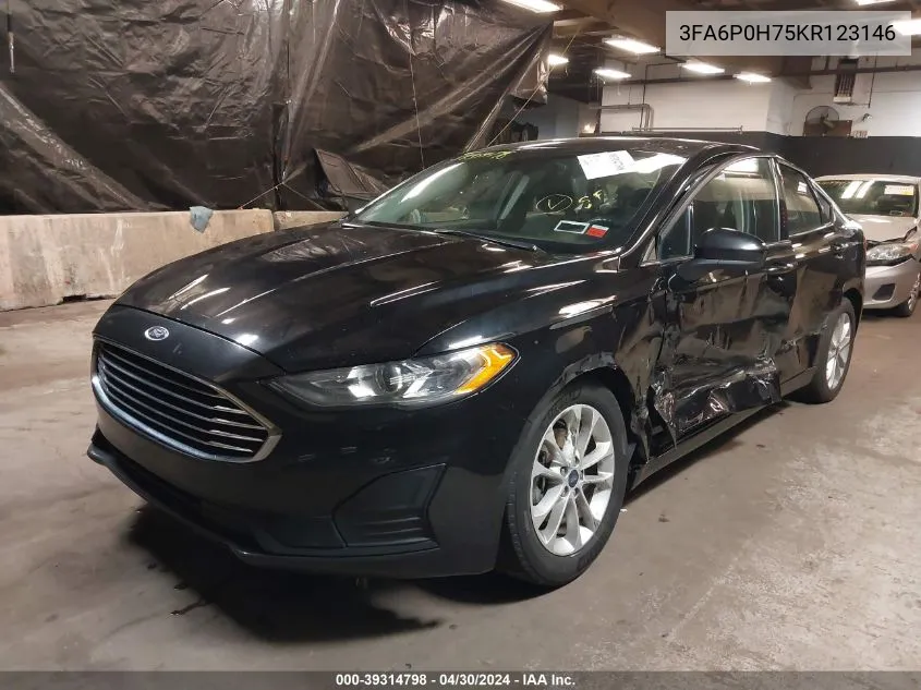 2019 Ford Fusion Se VIN: 3FA6P0H75KR123146 Lot: 39314798