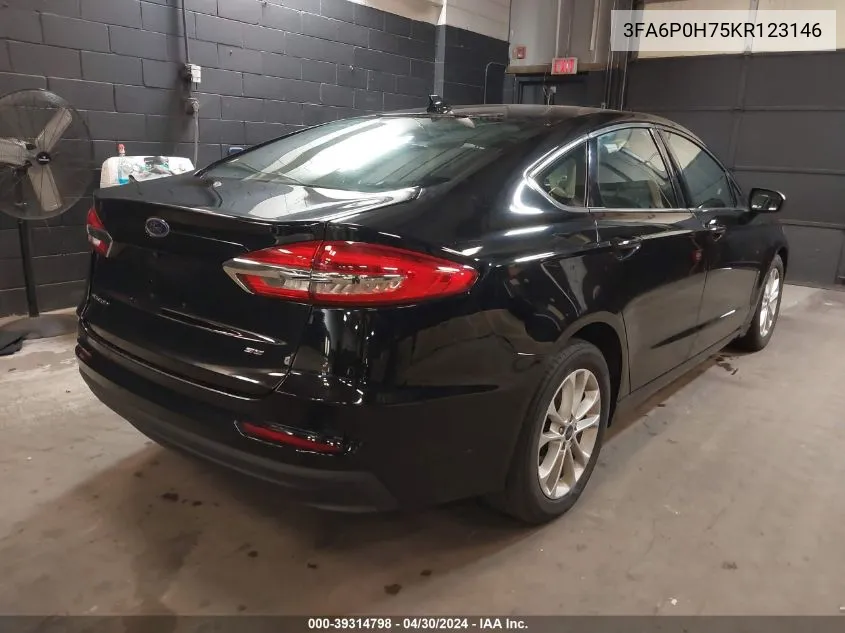 2019 Ford Fusion Se VIN: 3FA6P0H75KR123146 Lot: 39314798